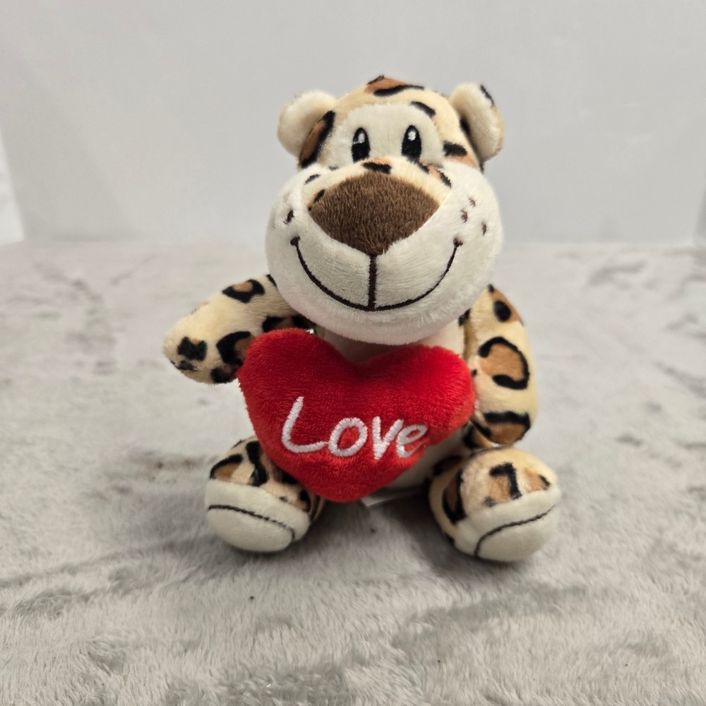 Fiesta Plush Leopard Safari Animal with Love Heart Red Valentine 60870737960